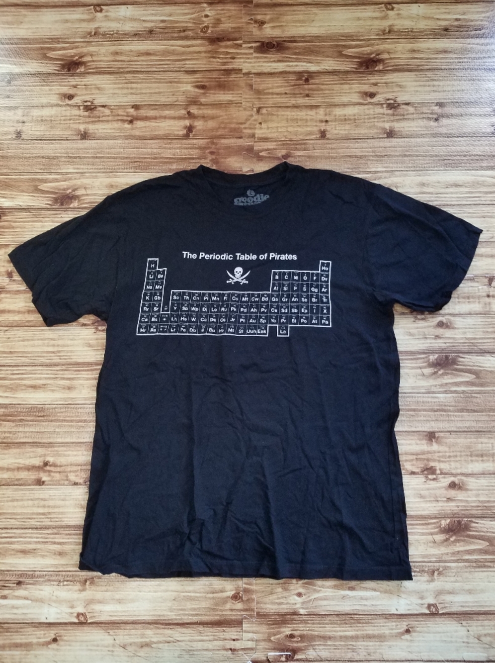 Pirates Periodic Table Graphic T-shirt Black Men's Large Funny of The Caribbean